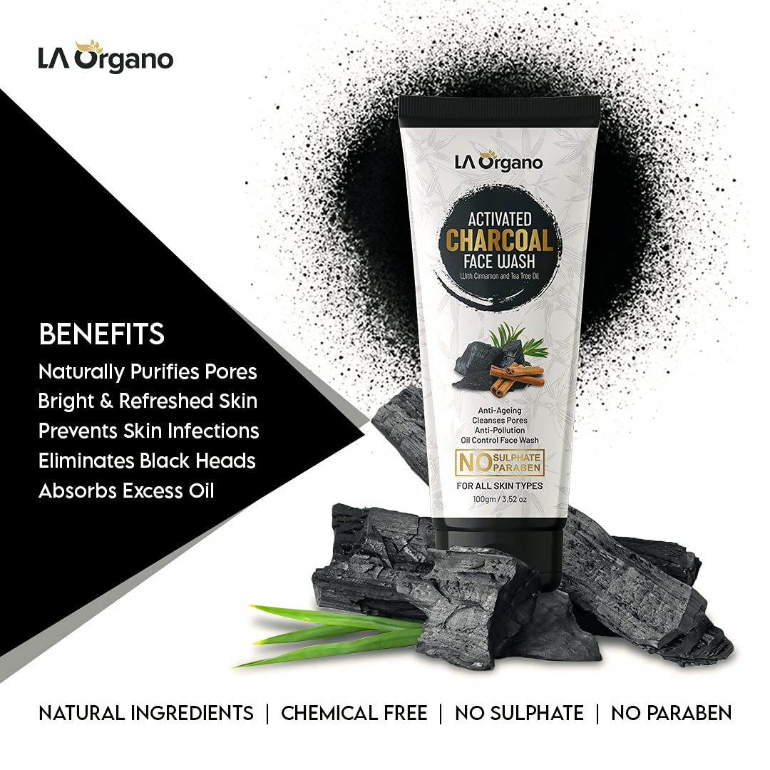 LA Organo Activated Charcoal Face Wash | Grocsy