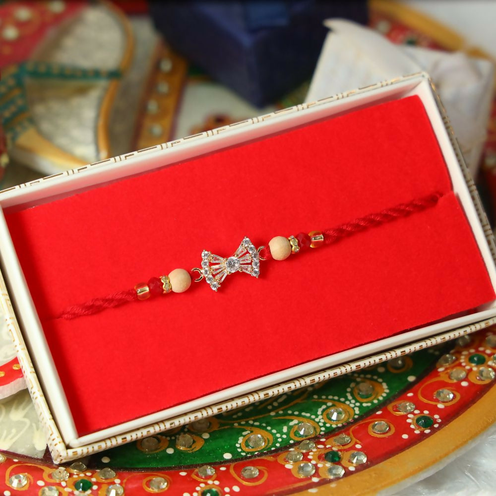 Indianvibez Designer Ad Stone Rakhi | Grocsy