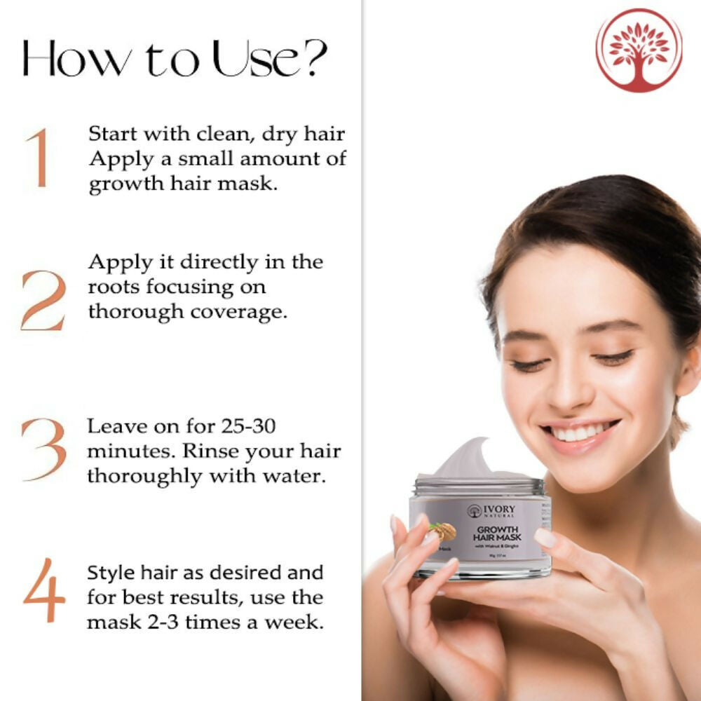 Ivory Natural Growth Hair Mask For Thicker Long And Healthier Hair | Grocsy