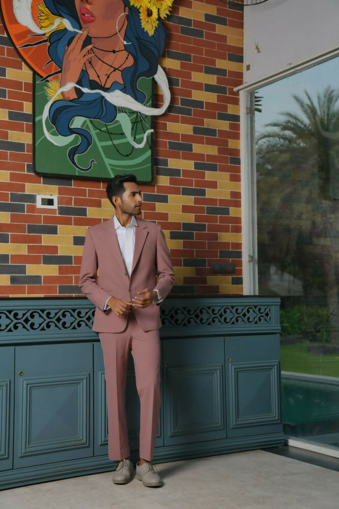 Vienna Mauve Blazer Set – 4-Way Stretch Tailored Suit For Men | Wedding & Party Wear by Hilo Design | Grocsy