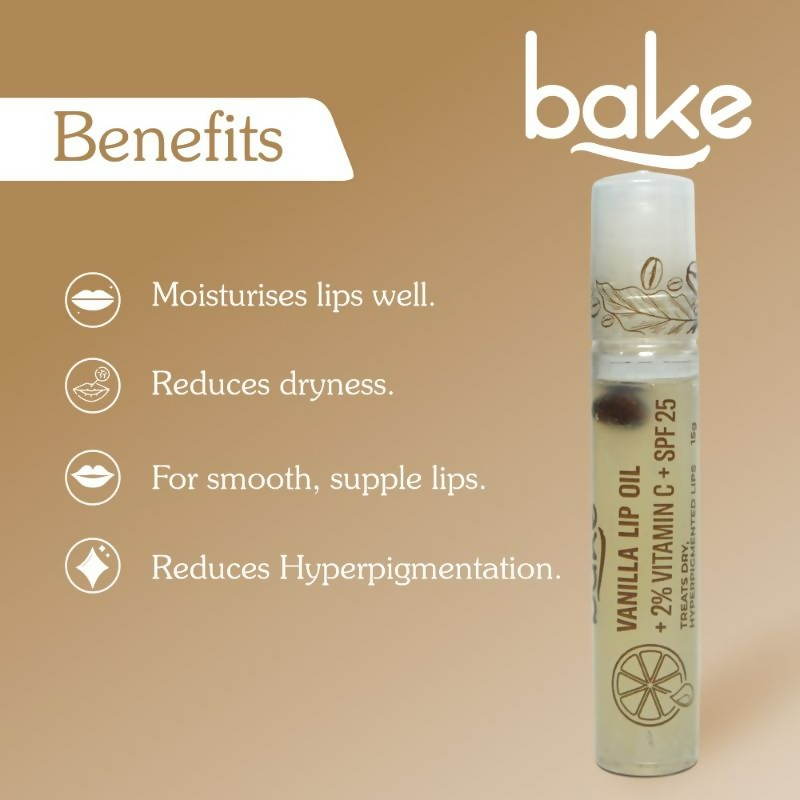 Bake 2% Vitamin C Vanilla Lip Balm Oil | Grocsy