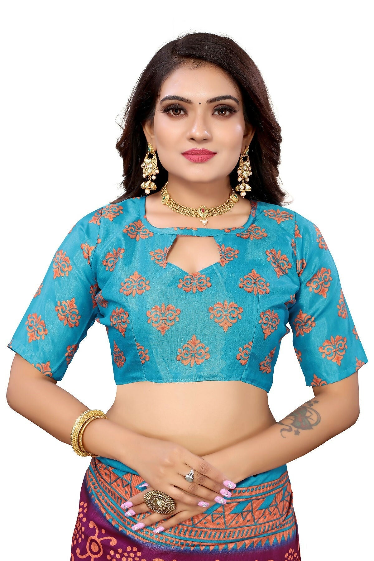Vamika Purple Printed Art Silk Saree | Grocsy