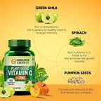 Himalayan Organics Plant Based Vitamin C + Zinc Double Immune Support Vegetarian Capsules | Grocsy
