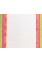 Piyari Fashion Women's Off White Embellished Zari Border Cotton Saree | Grocsy