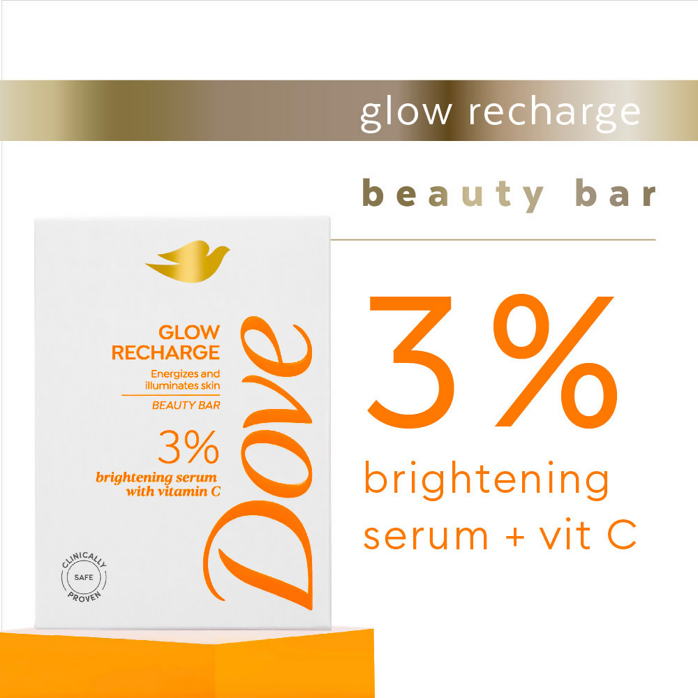 Dove Glow Recharge Serum Beauty Bar with 3% Brightening Serum + Vitamin C | Grocsy