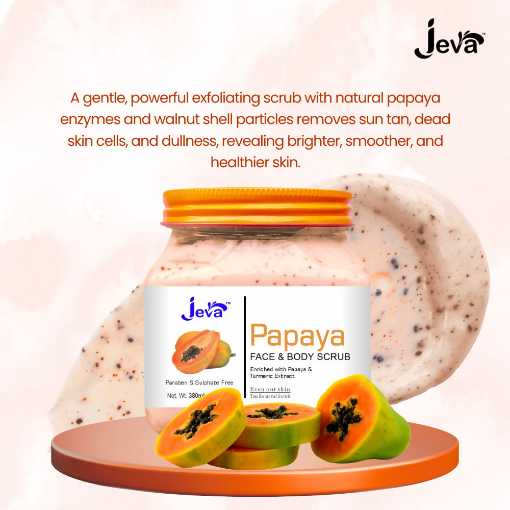 Jeva Papaya Tan Removal Face & Body Scrub | Grocsy