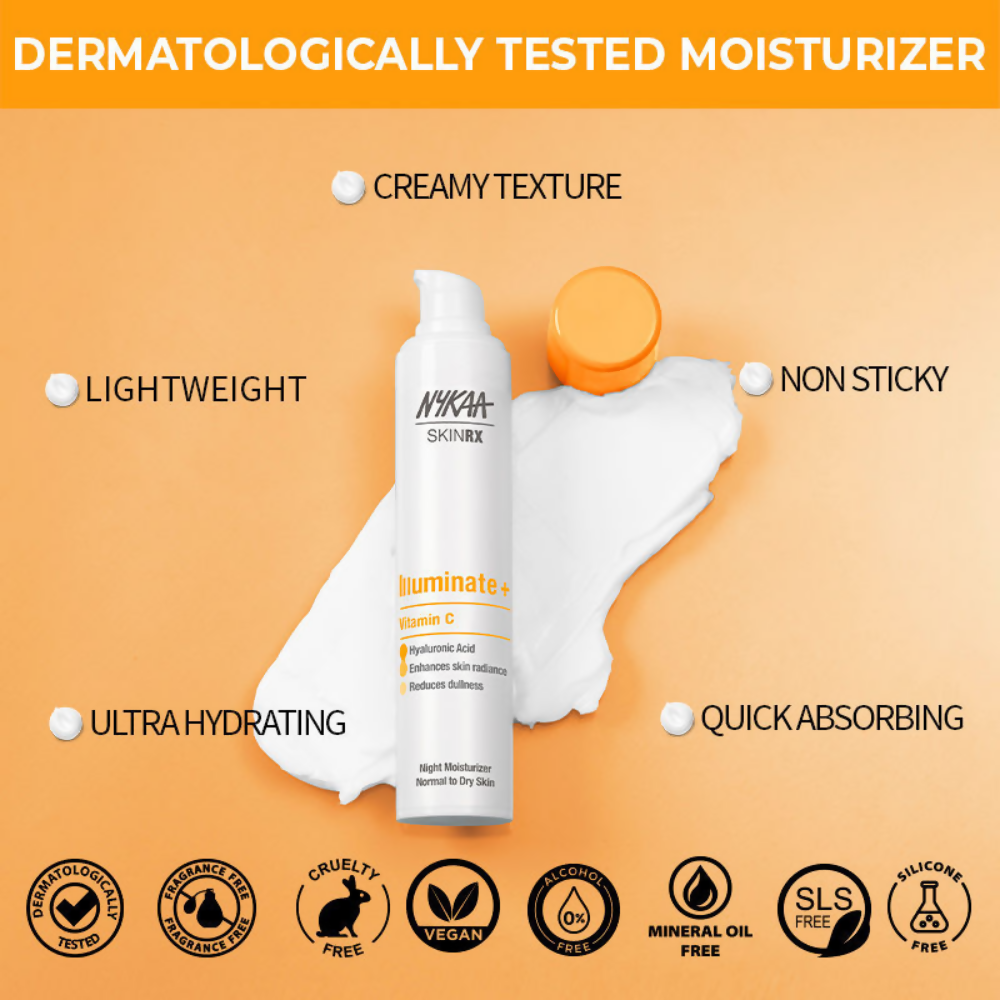 Nykaa SkinRX Vitamin C Illuminate + Night Moisturizer | Grocsy