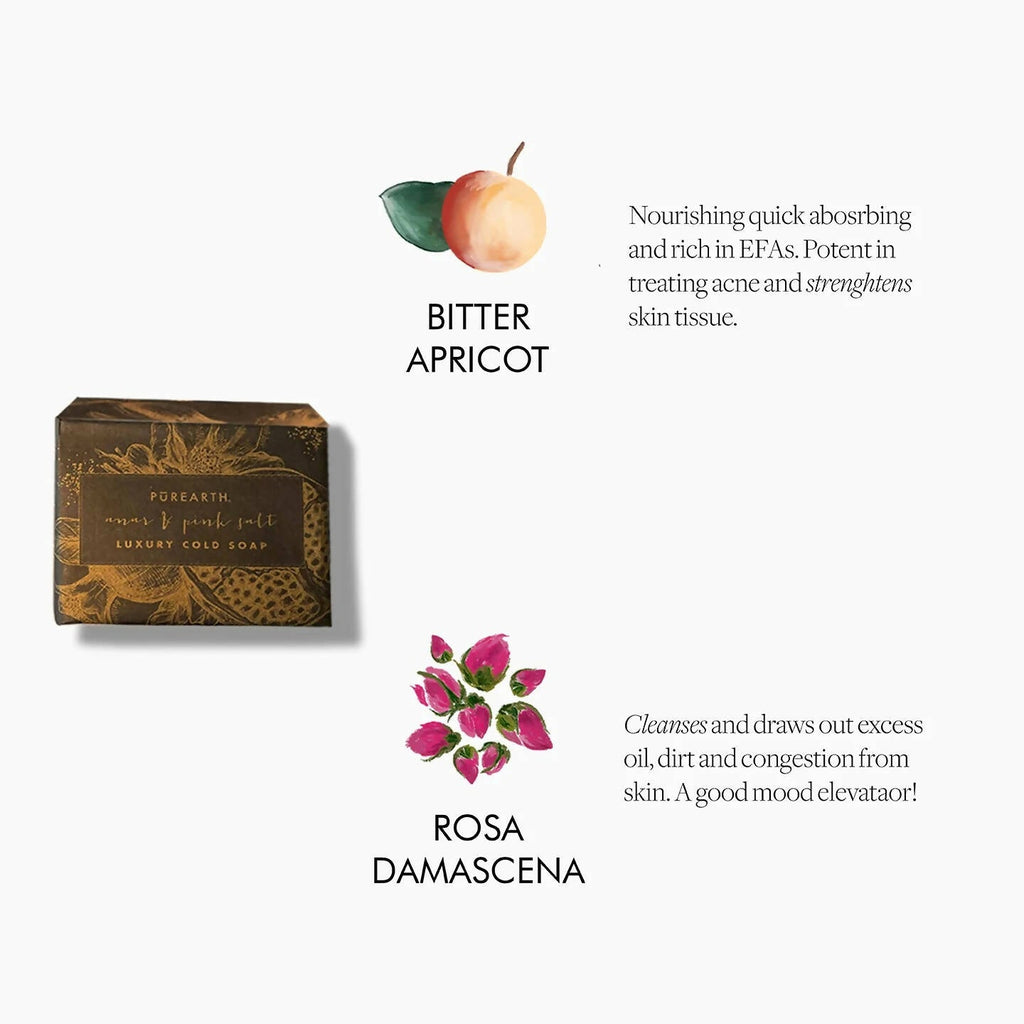 Purearth Anar & Pink Salt Luxury Cold Soap | Grocsy