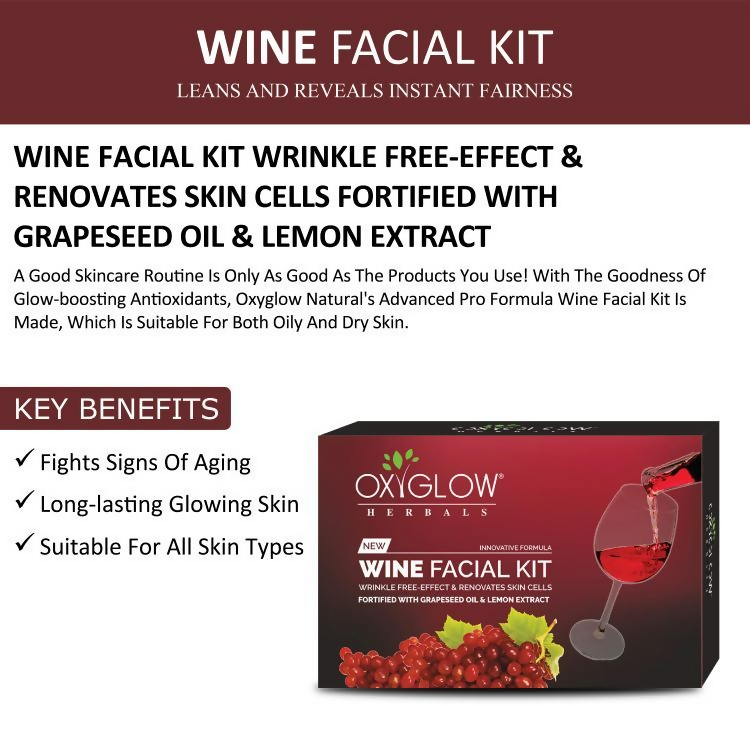 Oxyglow Herbals Wine Facial Kit | Grocsy