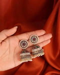 Jewel City Exquisite Kundan Jhumka Earrings with Pearl Accents | Grocsy