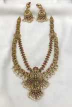 Jewel City Exquisite Gold-Plated Bridal Necklace and Earrings Set with Ruby and Emerald Accents | Grocsy