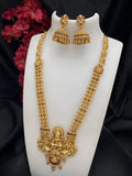 Jewel City Magnificent Gold-Plated Lakshmi Pendant Necklace Set | Grocsy