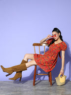 Yufta Printed A-Line Dress | Grocsy