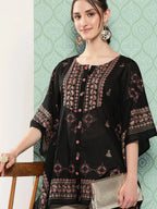 Yufta Printed Kimono Sleeve Ethnic Kaftan Top | Grocsy