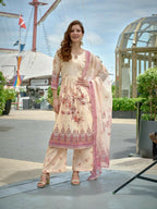 Joban Fashion Off White Position Digital Print With Position Foil Kurta Set | Grocsy
