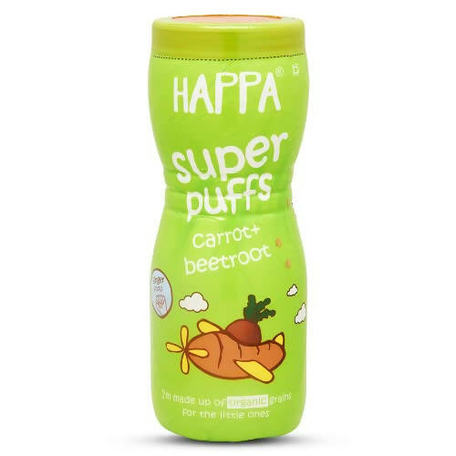 Happa Multigrain Carrot & Beetroot Melts Super Puffs (8 Months+) | Grocsy