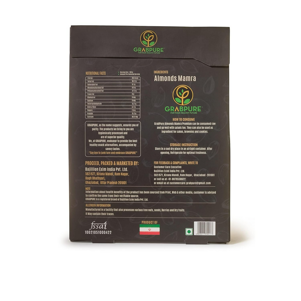 Grabpure Mamra Almonds/Mamra Badam Dry Fruits | Grocsy