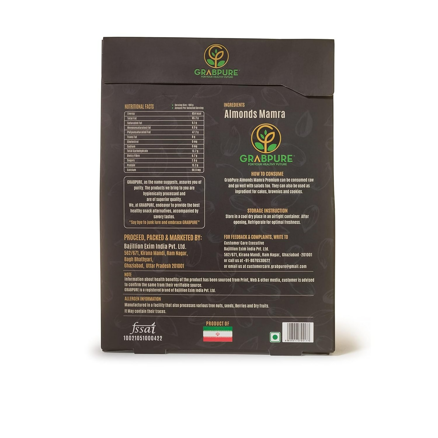Grabpure Mamra Almonds/Mamra Badam Dry Fruits | Grocsy