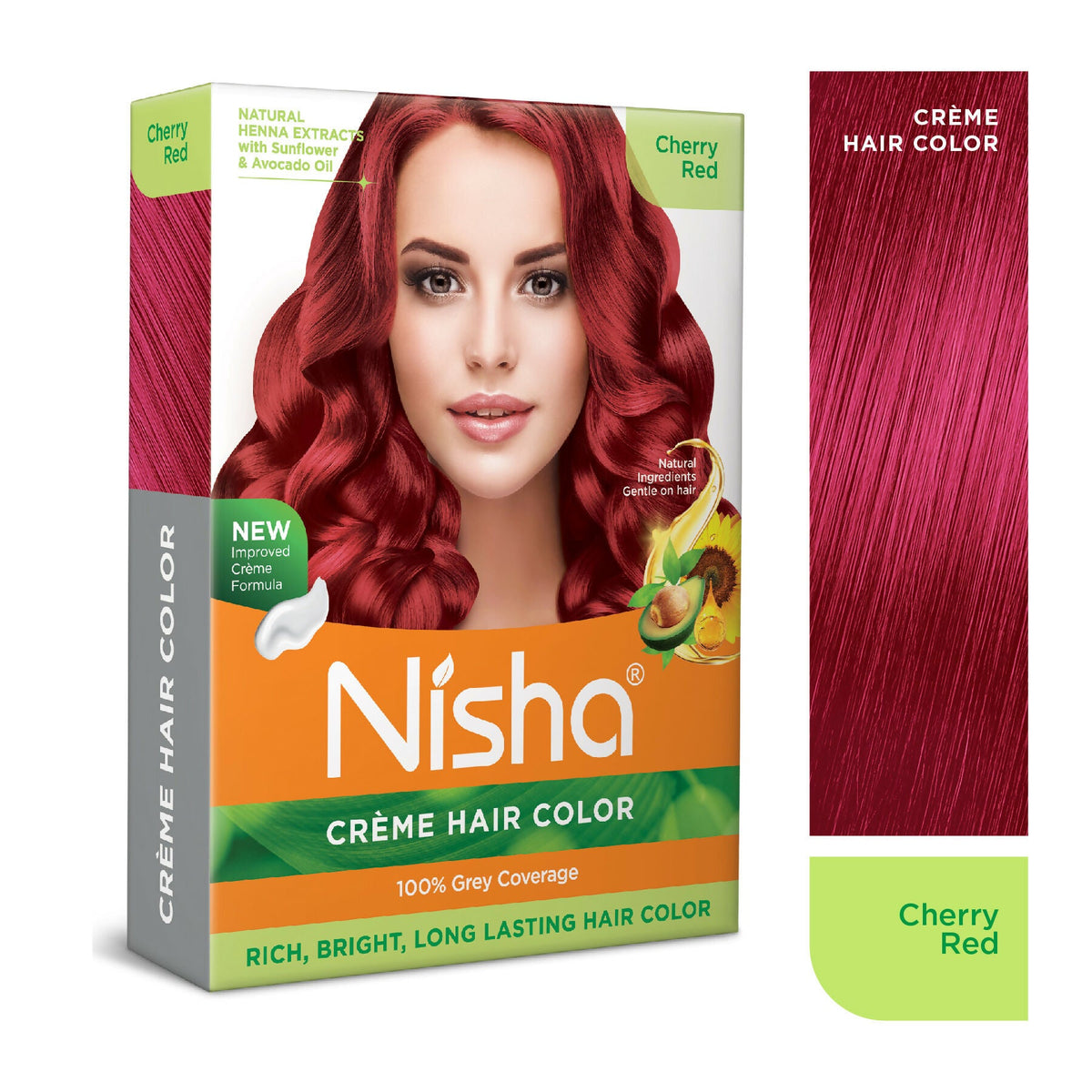 Nisha Creme Hair Color for Women - Cherry Red | Grocsy