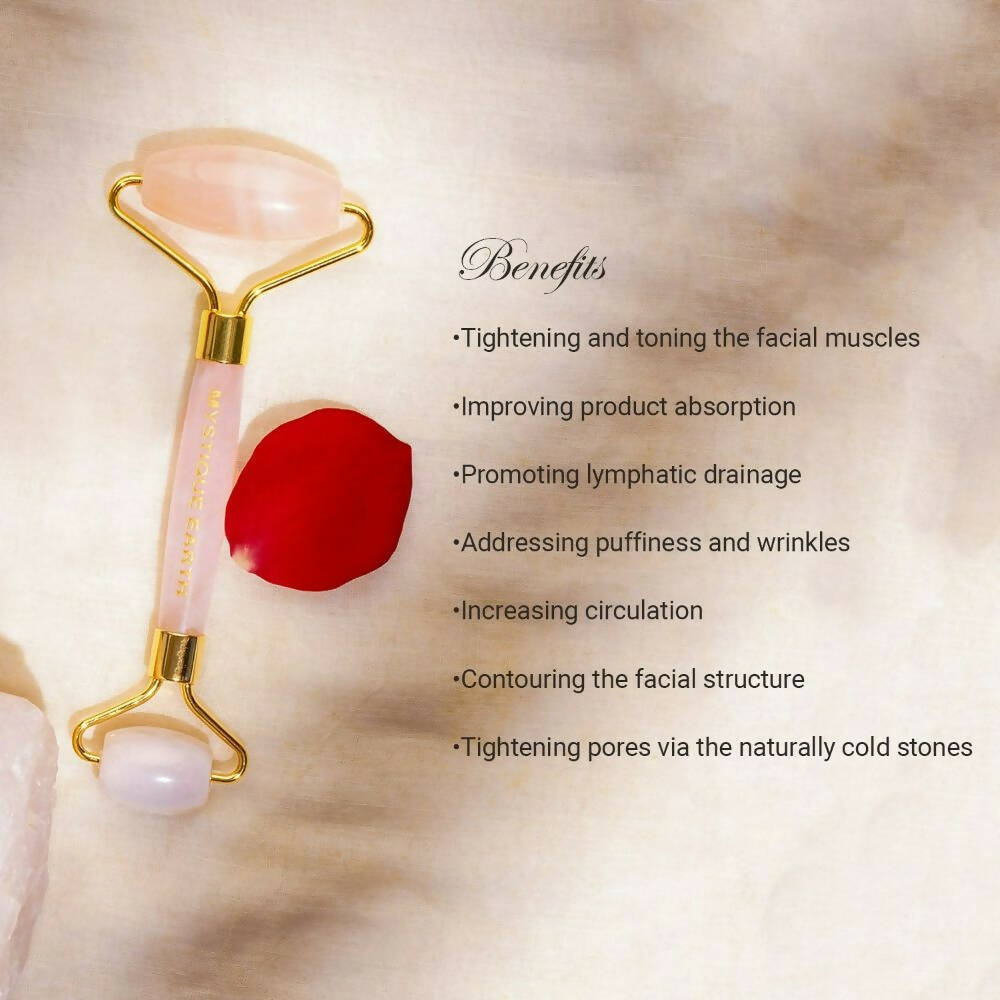 Mystique Earth Rose Quartz Roller | Grocsy