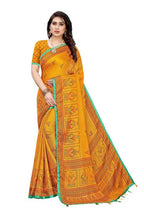 Vamika Embroidery Yellow Jute Silk Saree (Jhulka Yellow) | Grocsy