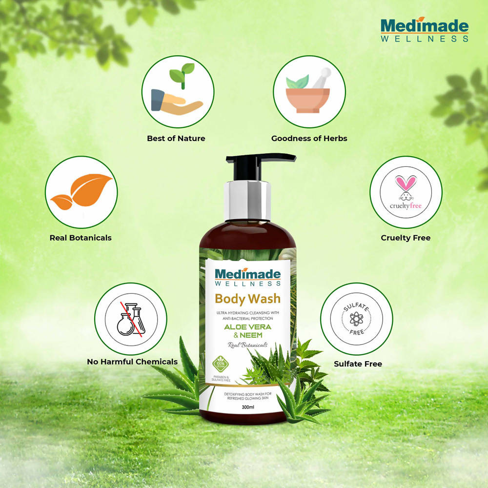 Medimade Wellness Aloevera & Neem Body Wash | Grocsy