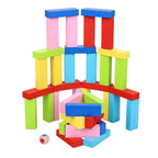 Skoodle Quest Stackrr Color Crash Tumbling Tower Game with 54 Precision Wooden Blocks of Premium Beachwood for Adults and Kids | Grocsy