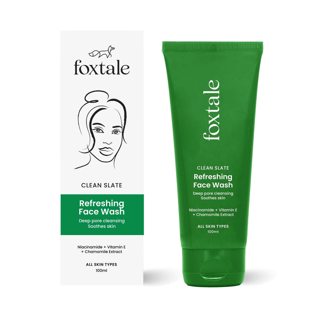Foxtale Refreshing Face Wash For Deep Cleansing with Niacinamide - Hydrates & Brightens Skin | Grocsy