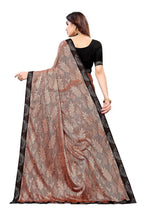 Vamika Brown Malai Silk Embroidery Saree | Grocsy