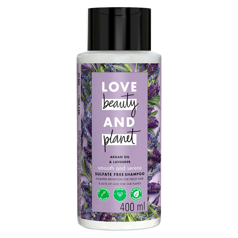 Love Beauty And Planet Argan Oil And Lavender Sulphate Free Shampoo For Dry & Frizzy Hair | Grocsy