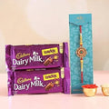 Kundan Ethnic Rakhi and Dairy Milk Crackle Chocolates | Grocsy