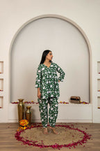 Joban Fashion Green Hand Block Printed Cotton Co-Ord Set | Grocsy