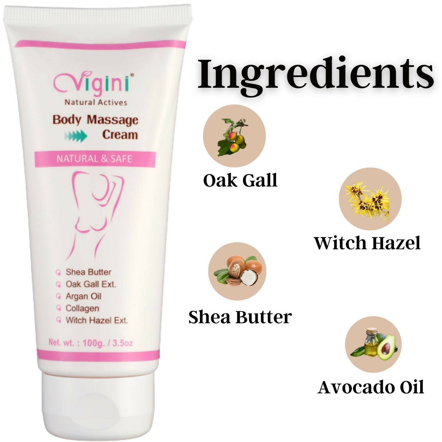 Vigini Natural Actives Bust Breast Body Toner Firming Massage Oil Cream | Grocsy