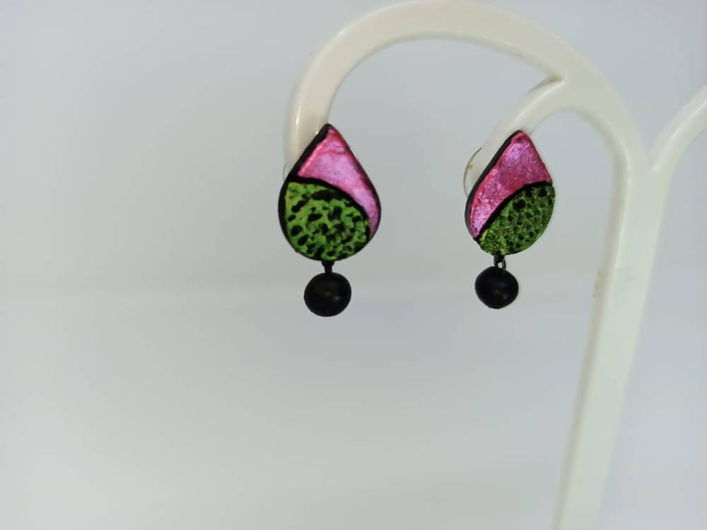 Terracotta Water Drop Ear Studs | Grocsy
