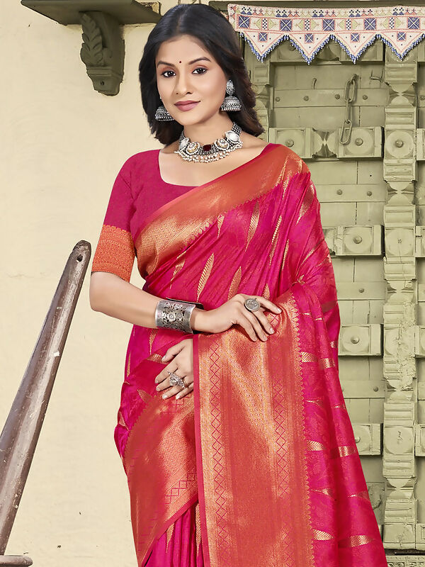 Shree Shyam Fashion Silk Pink Saree | Grocsy
