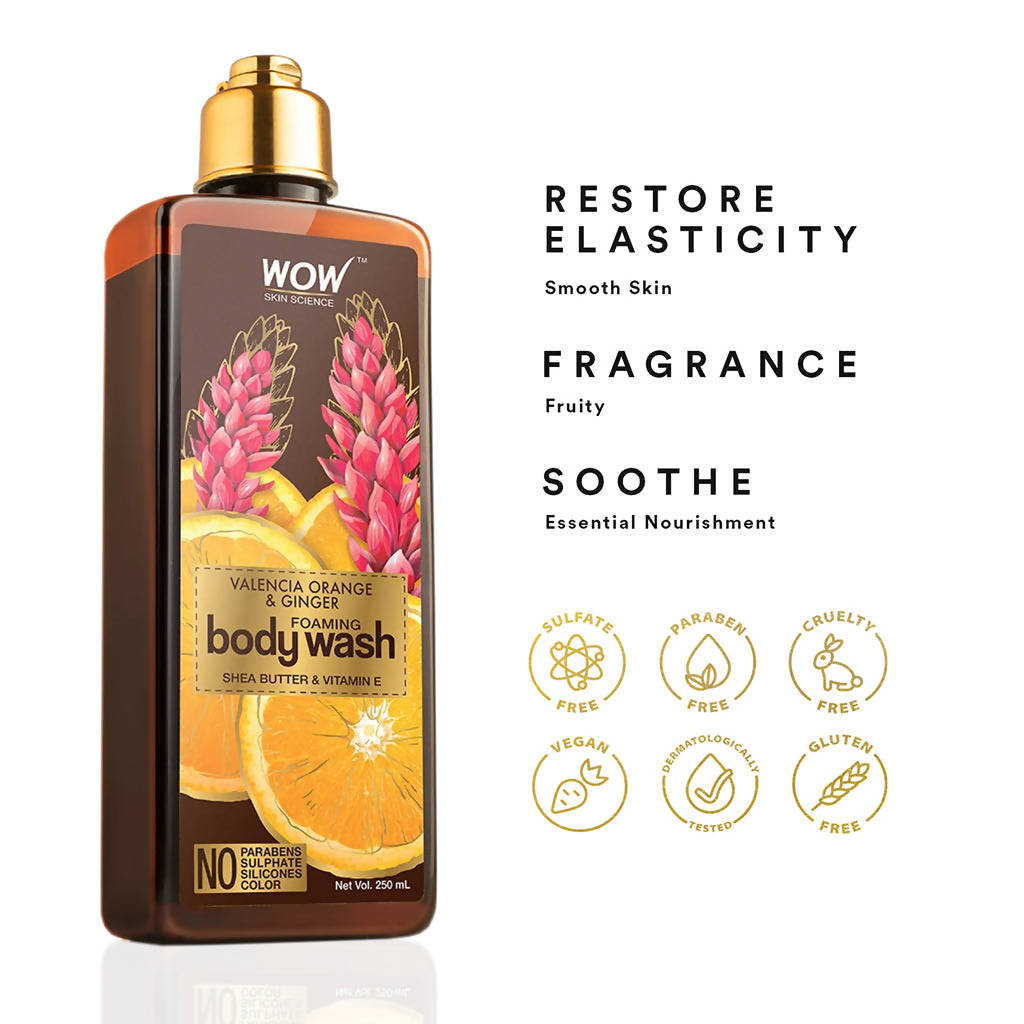 Wow Skin Science Valencia Orange & Ginger Foaming Body Wash | Grocsy