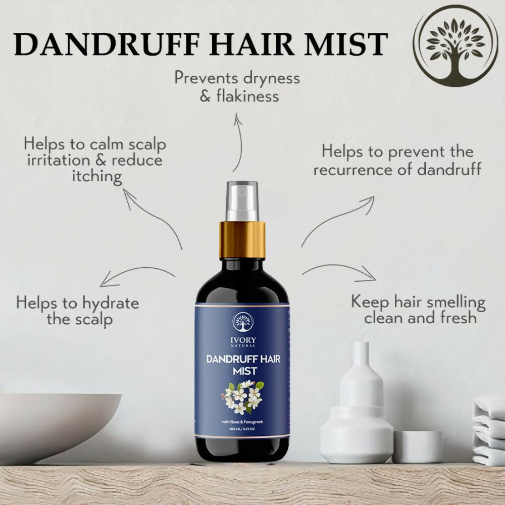 Ivory Natural Dandruff Hair Mist For Flake-Free Confidence And Silky Smooth Hair | Grocsy