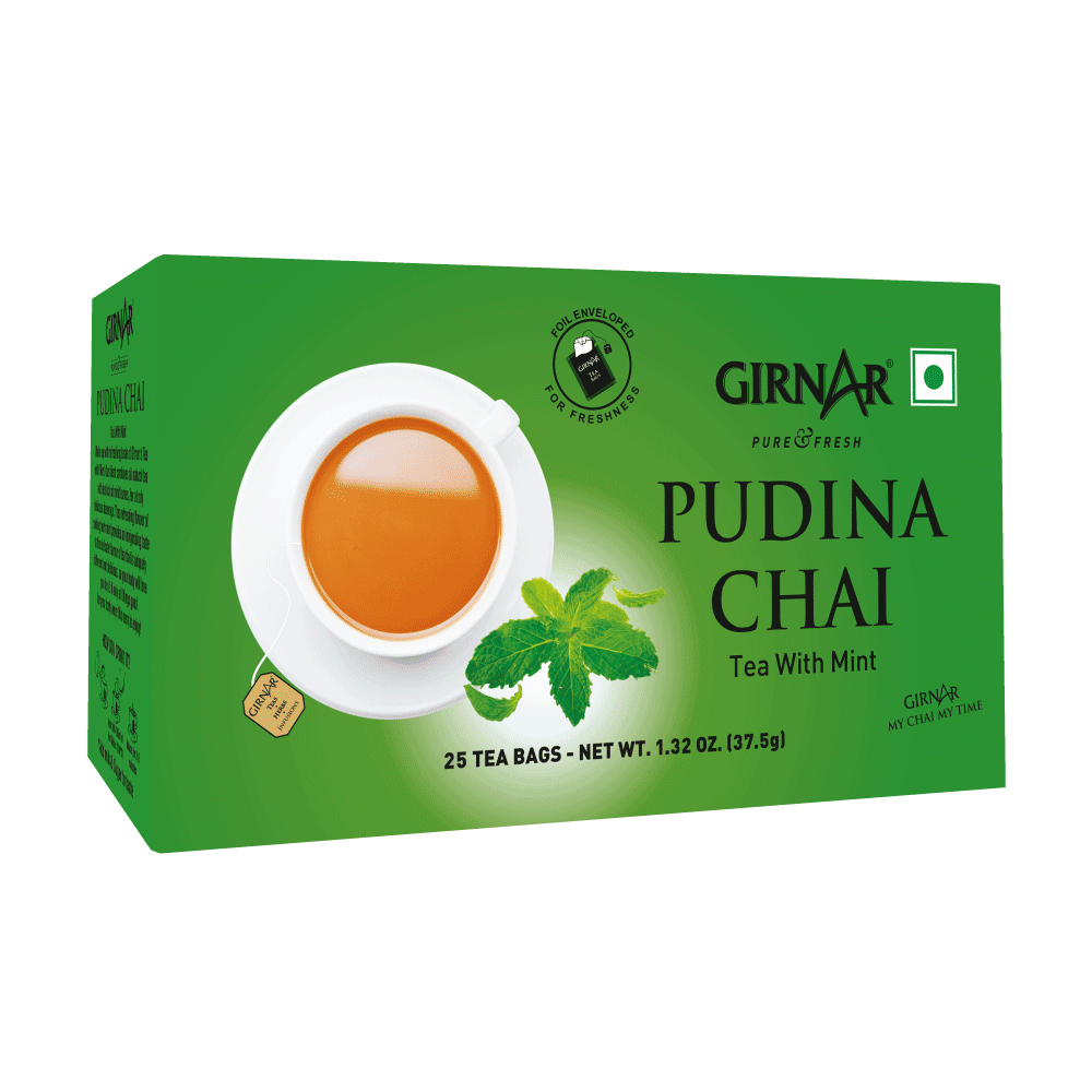 Girnar Black Tea Bags - Pudina | Grocsy