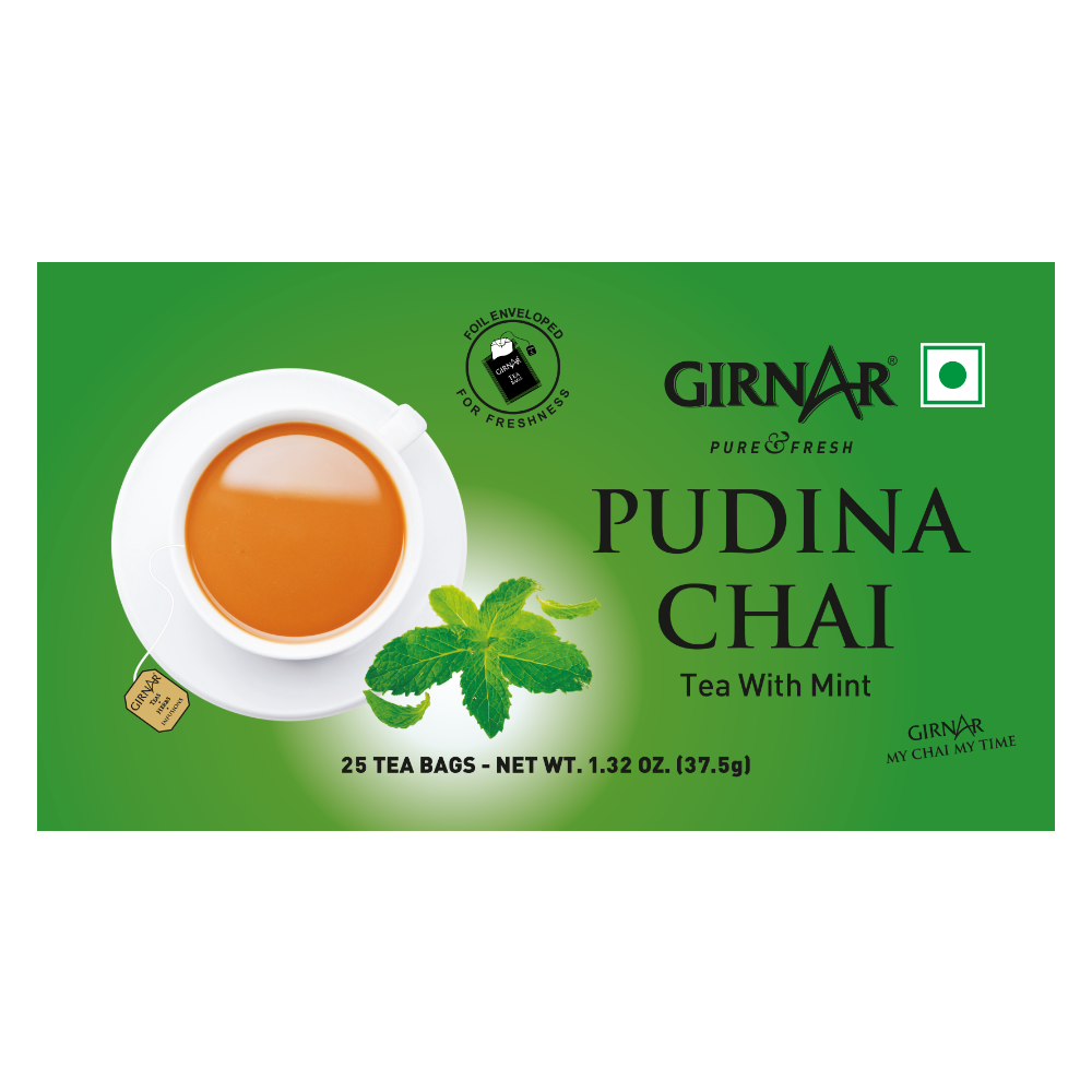 Girnar Black Tea Bags - Pudina | Grocsy