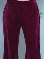 Joban Fashion Wine Velvet Hand Embellished Coord Set | Grocsy