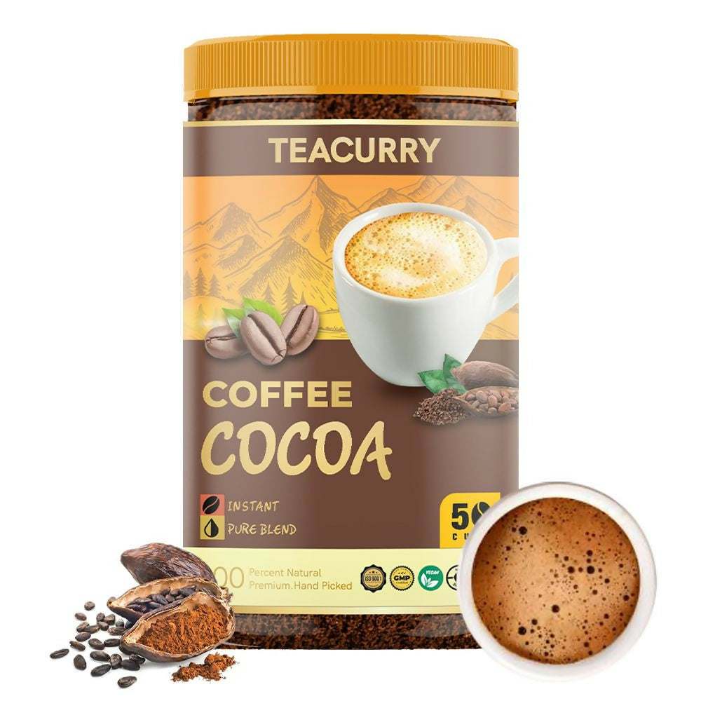 Teacurry Cocoa Instant Coffee Powder - Arabica Freeze Dried Coffee for Instant Hot & Cold Coffee | Grocsy