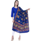 A R Silk Royal Blue Color Gurjari Pure Cotton Dupattas and Chunnis | Grocsy