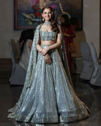 Jyoti Fashion Classy Grey Faux Georgette 3MM & 7MM Sequins Embroidery Lehenga Choli with Dupatta | Grocsy
