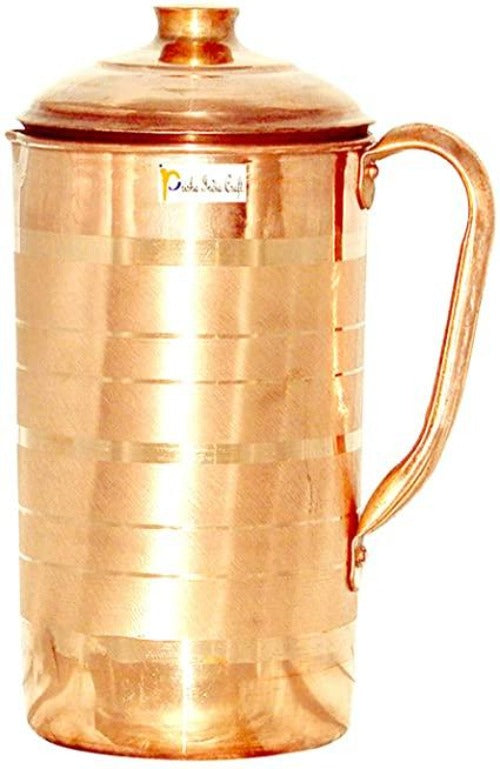 Pure Copper Water Jug With Handles And Lid | Grocsy