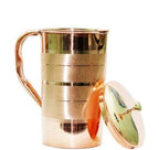 Pure Copper Water Jug With Handles And Lid | Grocsy