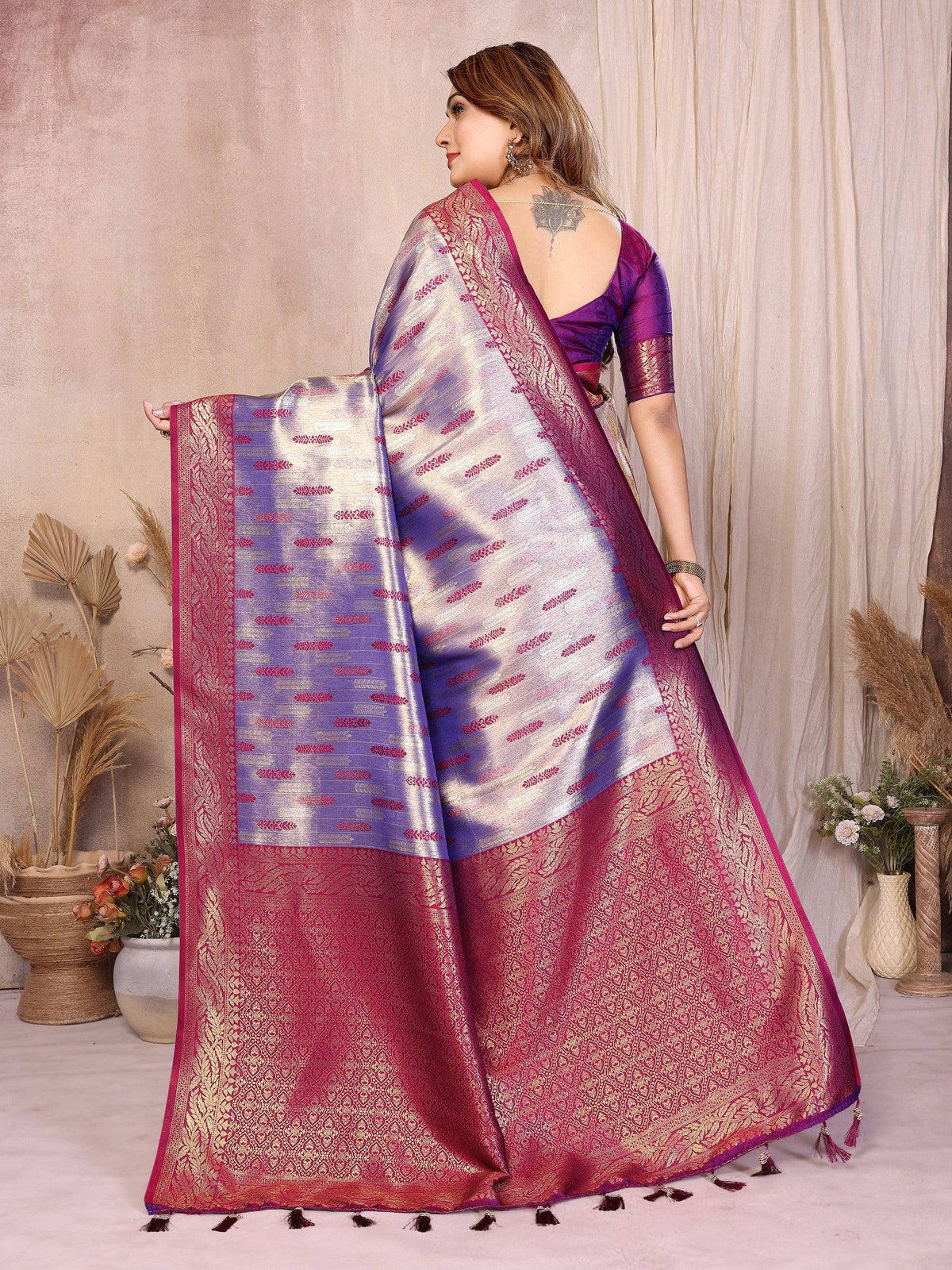 Anaita Banarasi Tissue Silk Saree | Grocsy