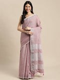 Anaita Purple Linen Saree With Blouse | Grocsy