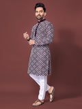 Neera Trendz Purple Soft Silk Embroidered Men's Kurta Pyjama | Grocsy