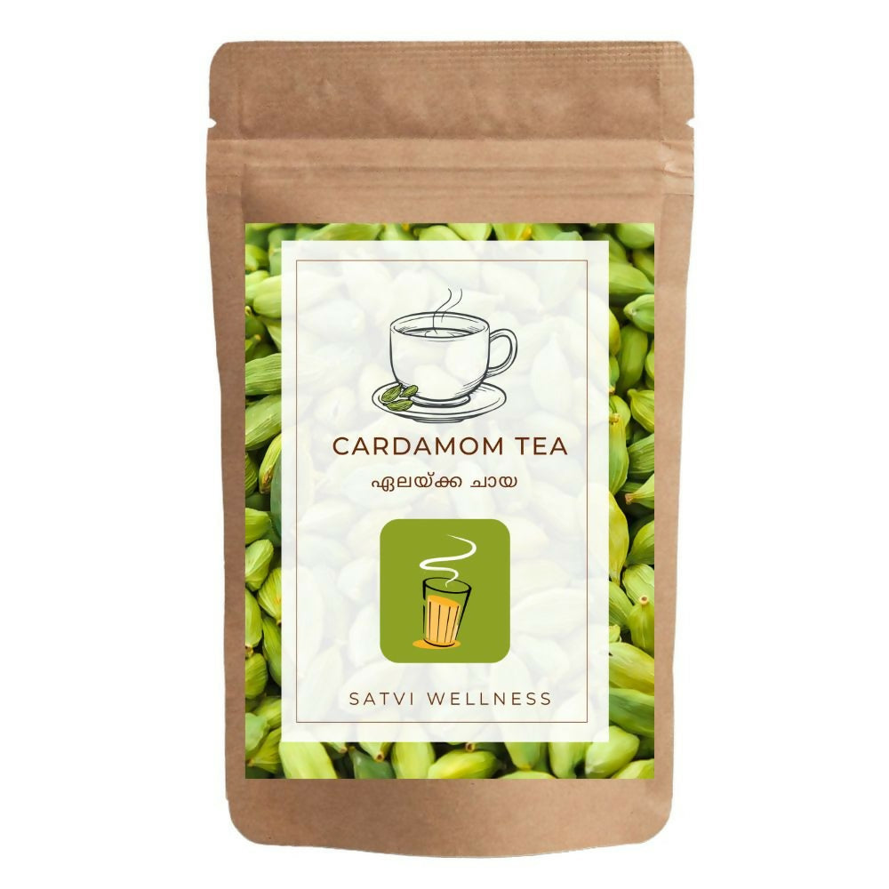 Satvi Wellness Cardamom Tea | Elachi tea | Natural Cardamon with Black Tea | Grocsy