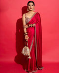 Joban Fashion Red Rangoli silk Party Wear Sarees | Grocsy